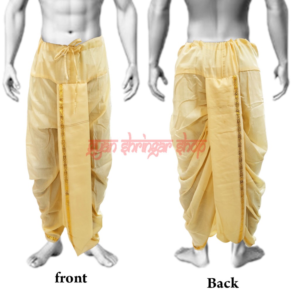 Buy Natural Cotton Blend Woven Dhoti for Men Online at Fabindia | 20104904