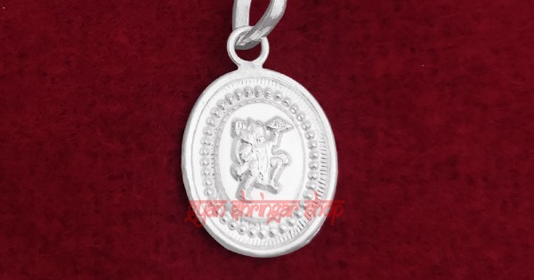 Flying Pose Hanuman ji Designer Locket in Pure Silver / Fly Pose Locket ...